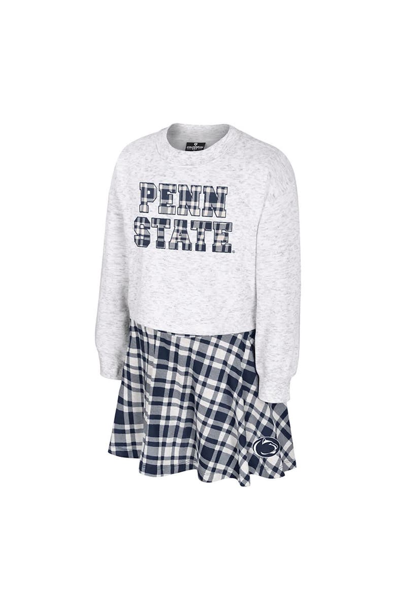 COLOSSEUM Girls Youth Colosseum Gray Penn State Nittany Lions Marceline Plaid Skirt and Top Set, Alternate, color, Gray
