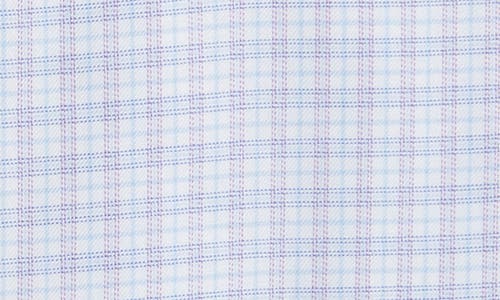 David Donahue Trim Fit Plaid Cotton Dress Shirt In Blue
