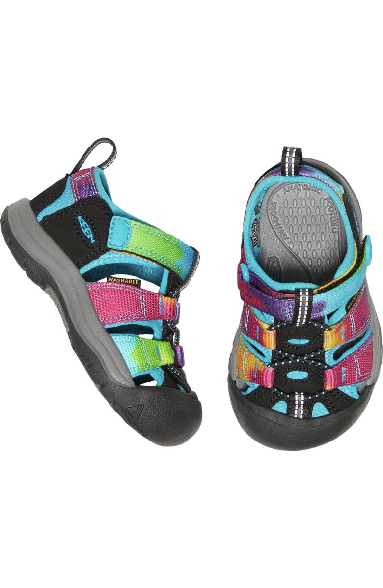 KEEN Kids' Newport H2 Water Friendly Sandal, Alternate, color, Rainbow Tie Dye