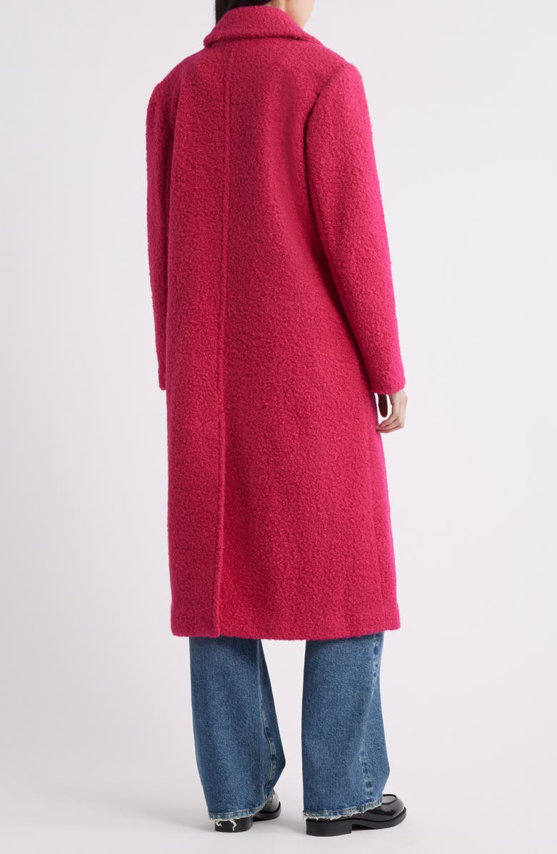 BCBGMAXAZRIA Double Breasted Bouclé Coat, Alternate, color, Magenta