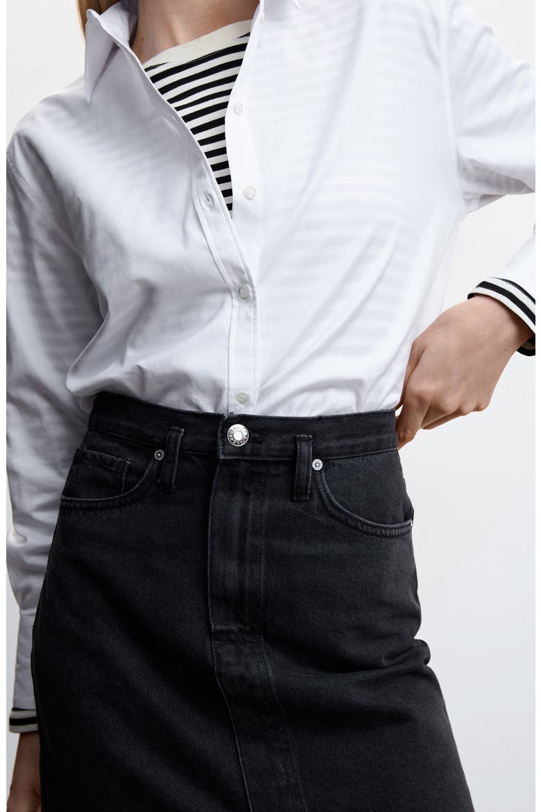 Denim Midi Skirt, Alternate, color, OPEN GREY