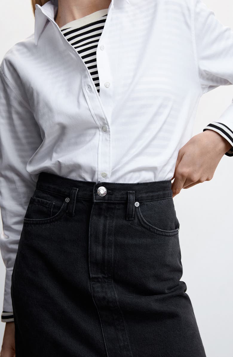 MANGO Denim Midi Skirt, Alternate, color,