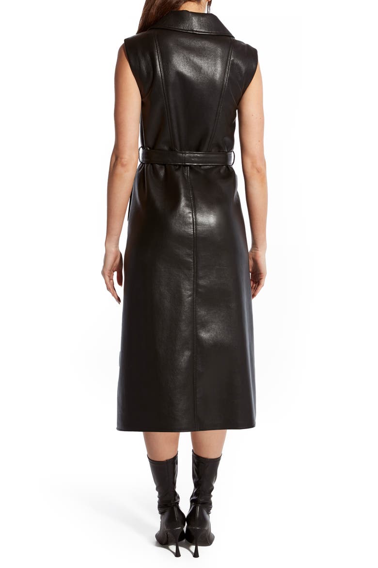 Lola Recycled Leather Dress, Alternate, color, BLACK