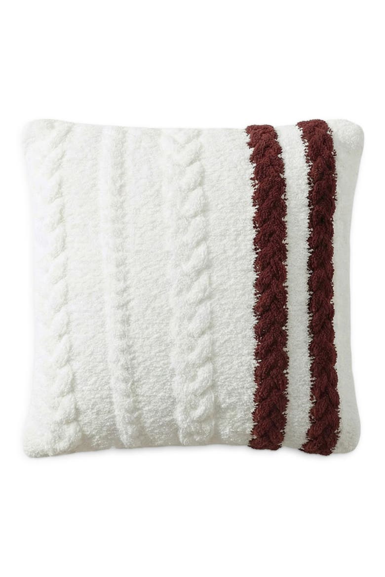 Snug Braided Stripe Throw Pillow, Main, color, OFF WHITE/ FIG