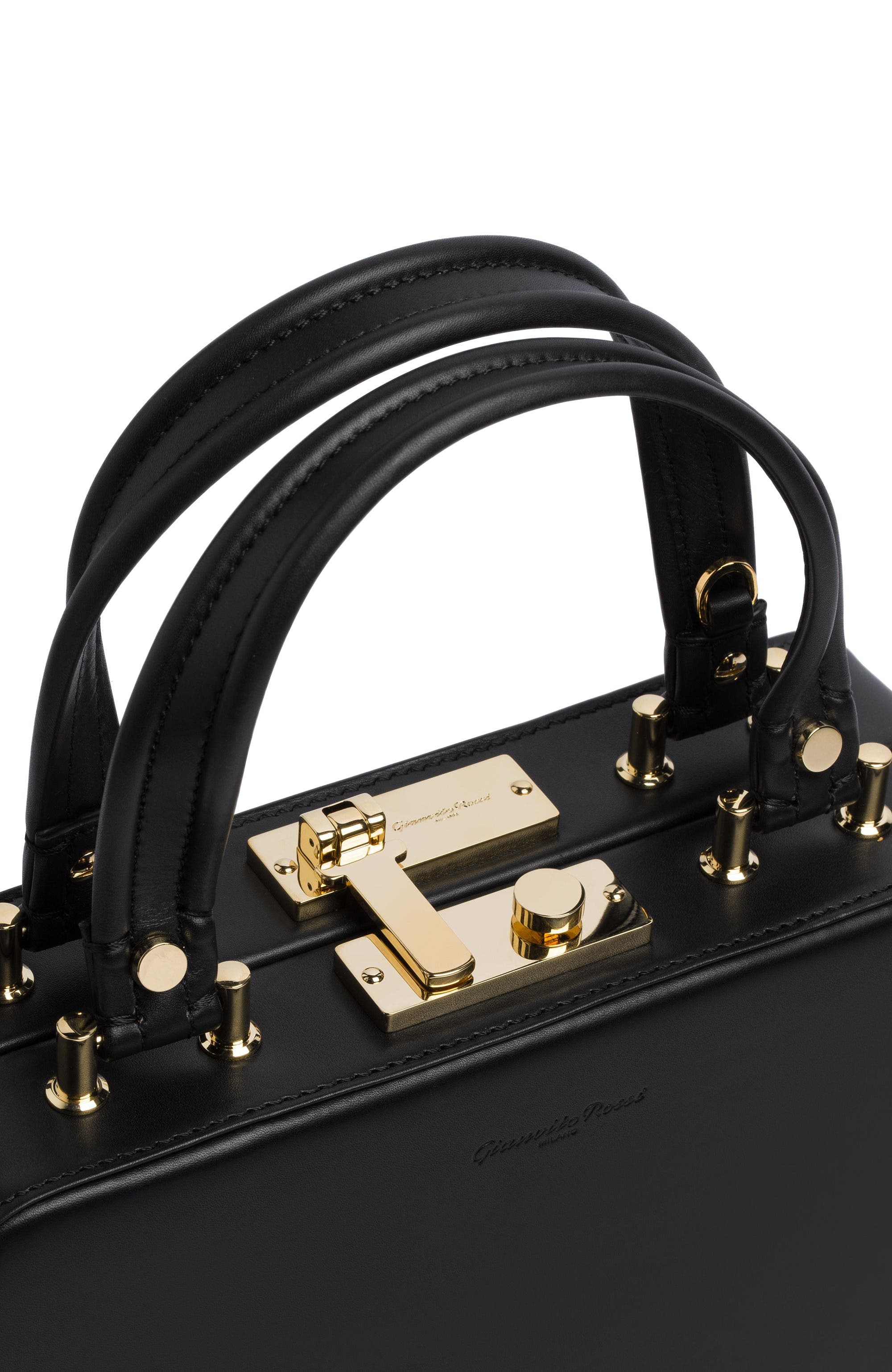 Gianvito Rossi Valì Top Handle bag, Alternate, color, Black Leather