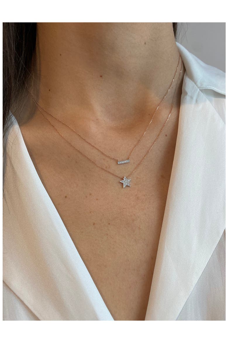 'Sylvie Rose' Diamond Bar Pendant Necklace, Alternate, color, ROSE GOLD