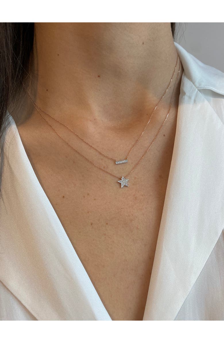 Dana Rebecca Designs 'Sylvie Rose' Diamond Bar Pendant Necklace, Alternate, color, Rose Gold