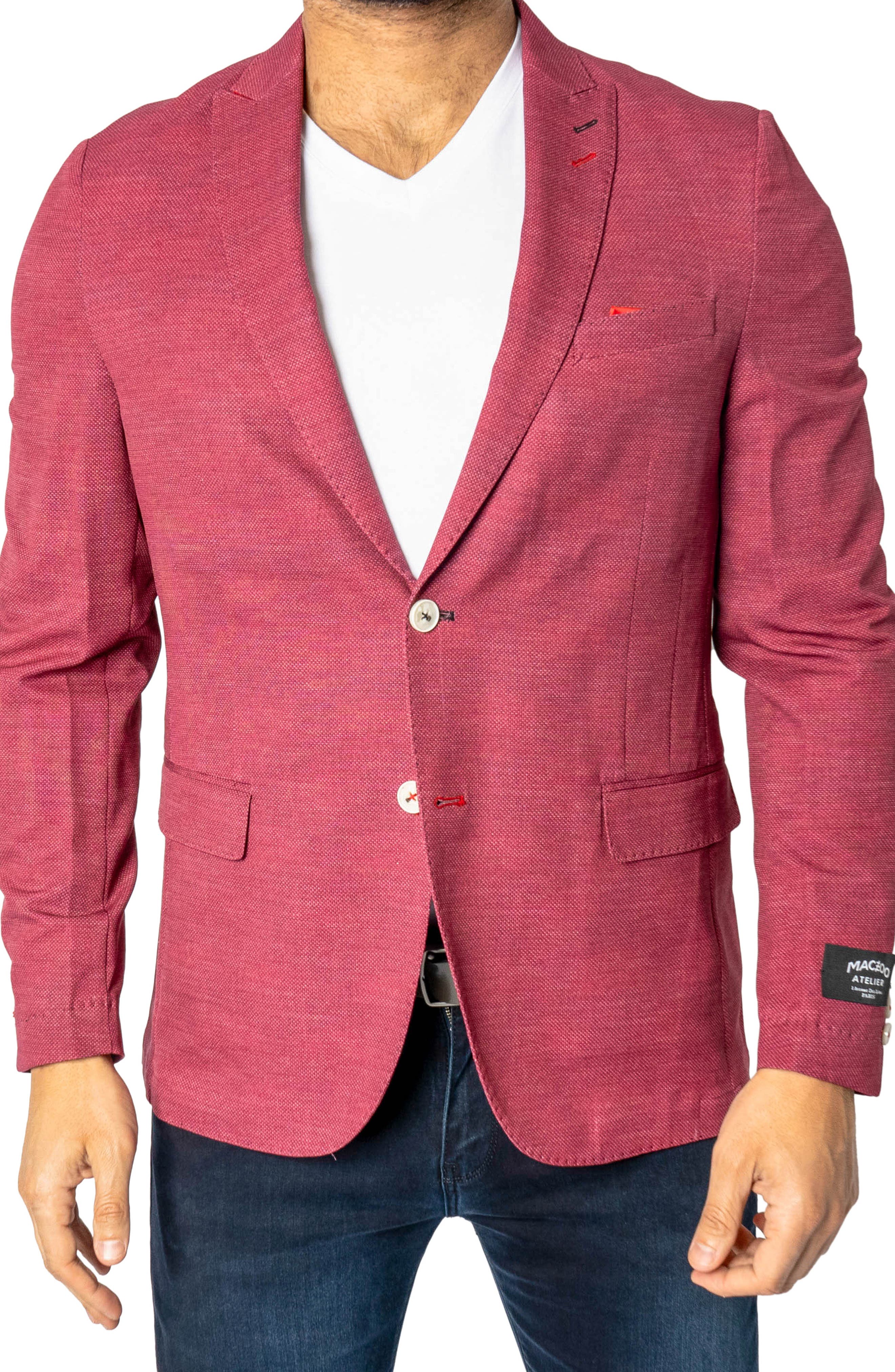Maceoo Descartes Unconstructed Brickhouse Red Blazer