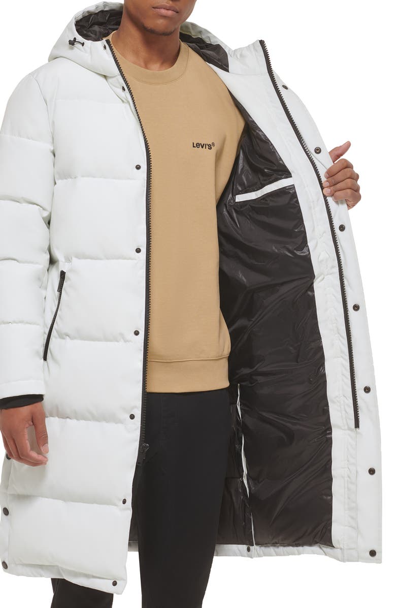 DKNY Zip Front Longline Puffer, Alternate, color, Ice