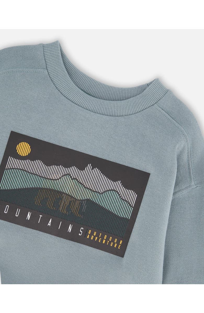 Deux par Deux Animated French Terry Sweatshirt, Alternate, color, Sage Green