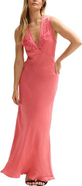Lily and Lionel London Pandora Bias Cut Sleeveless Embroidered Maxi Dress