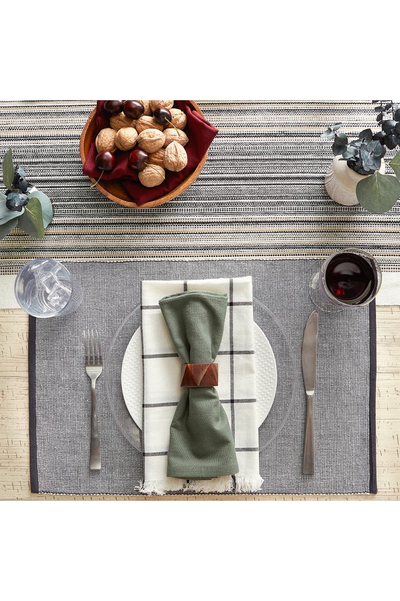 Chambray Fine Ribbed Placemat Set/6, Alternate, color, Mineral