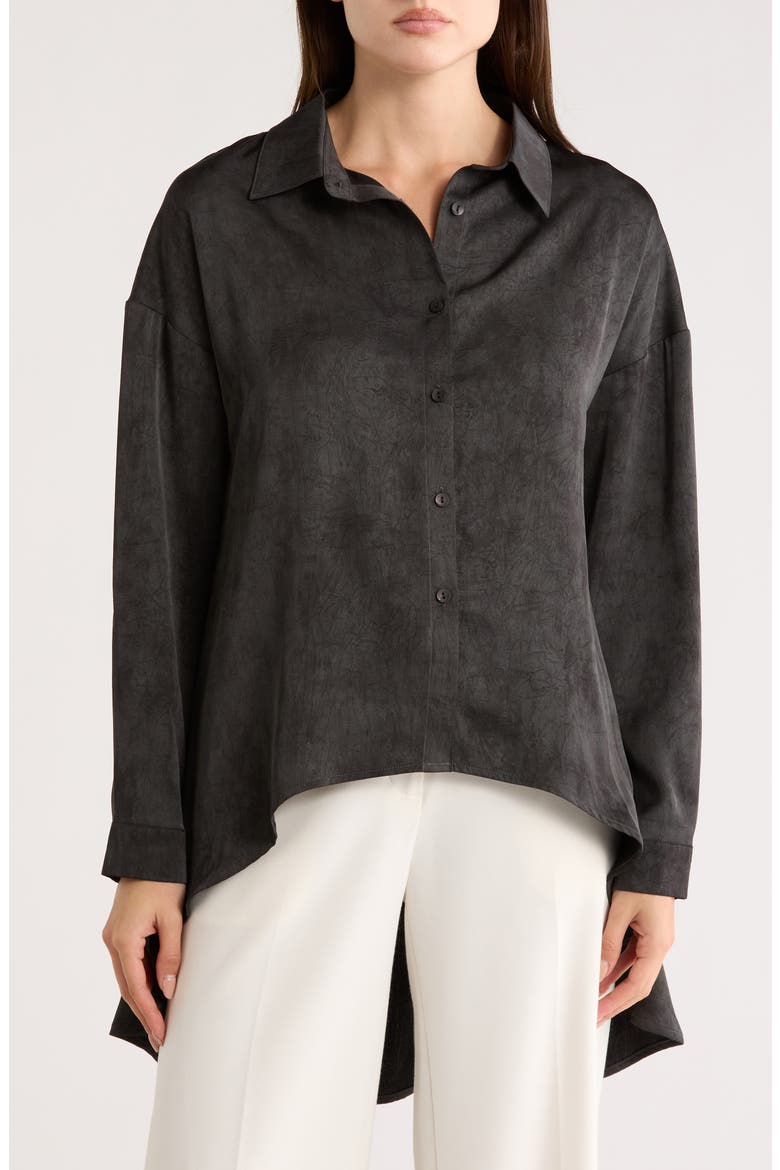 High-Low Tunic Shirt, Main, color, BLACK