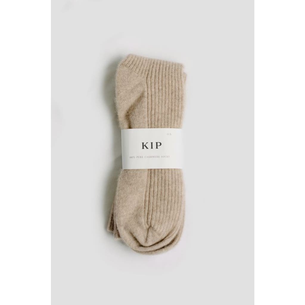 Kip. Kip Pure Cashmere Sleep Socks In Light Champagne