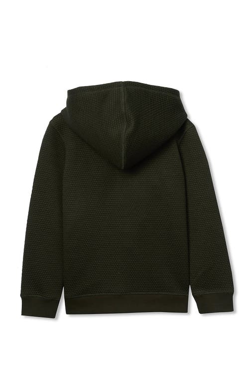 Lands' End Boys Texture Knit Zip Up Hoodie In Green
