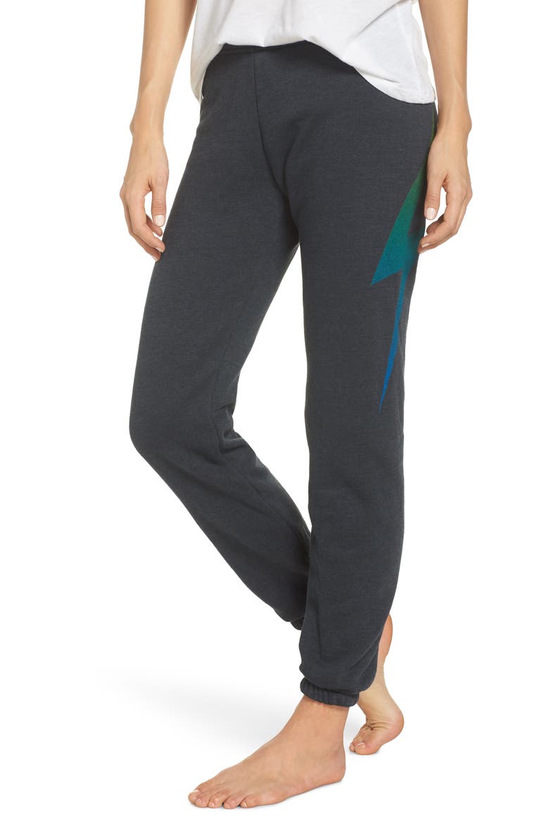 Bolt Fade Sweapants, Main, color, CHARCOAL/ GREEN
