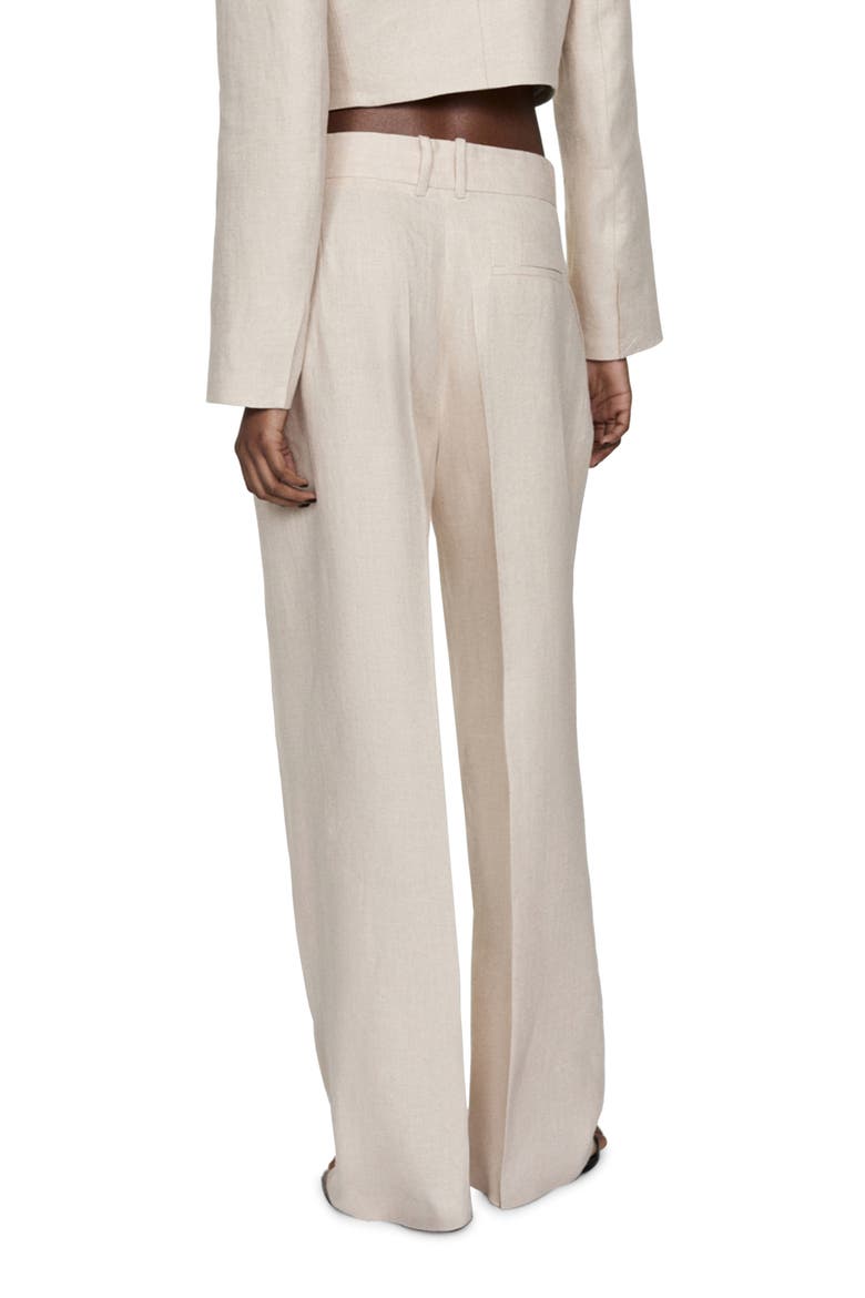 Straight Leg Linen Pants, Alternate, color, LIGHT/ PASTEL GREY