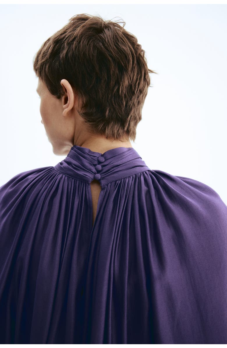 H&M Draped blouse, Alternate, color, Dark Purple