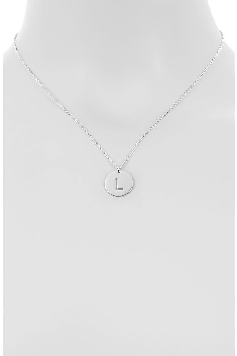 Initial Disc Pendant Necklace, Alternate, color, WHITE-L