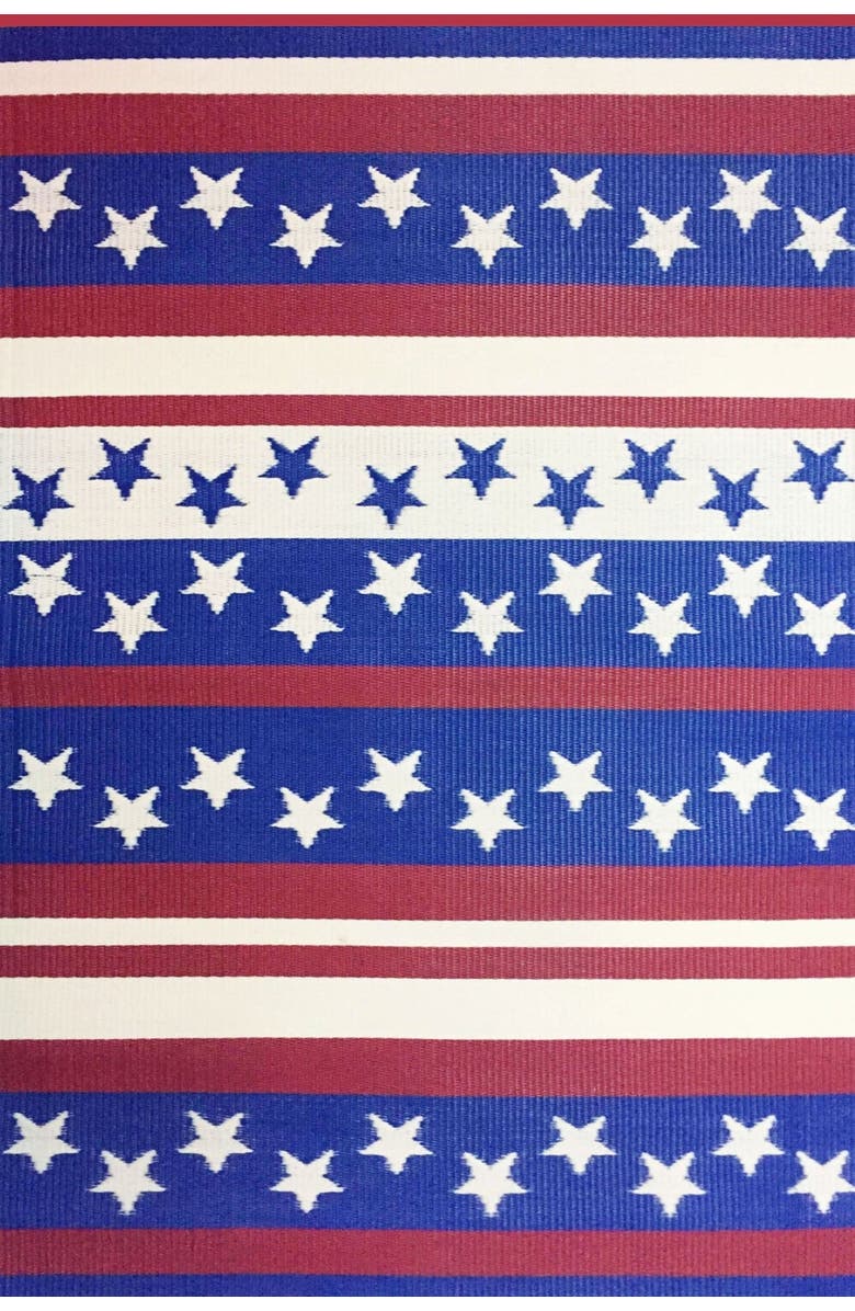 Mad Mats Cheers Red White & Blue Rug, Main, color, 6'X9'
