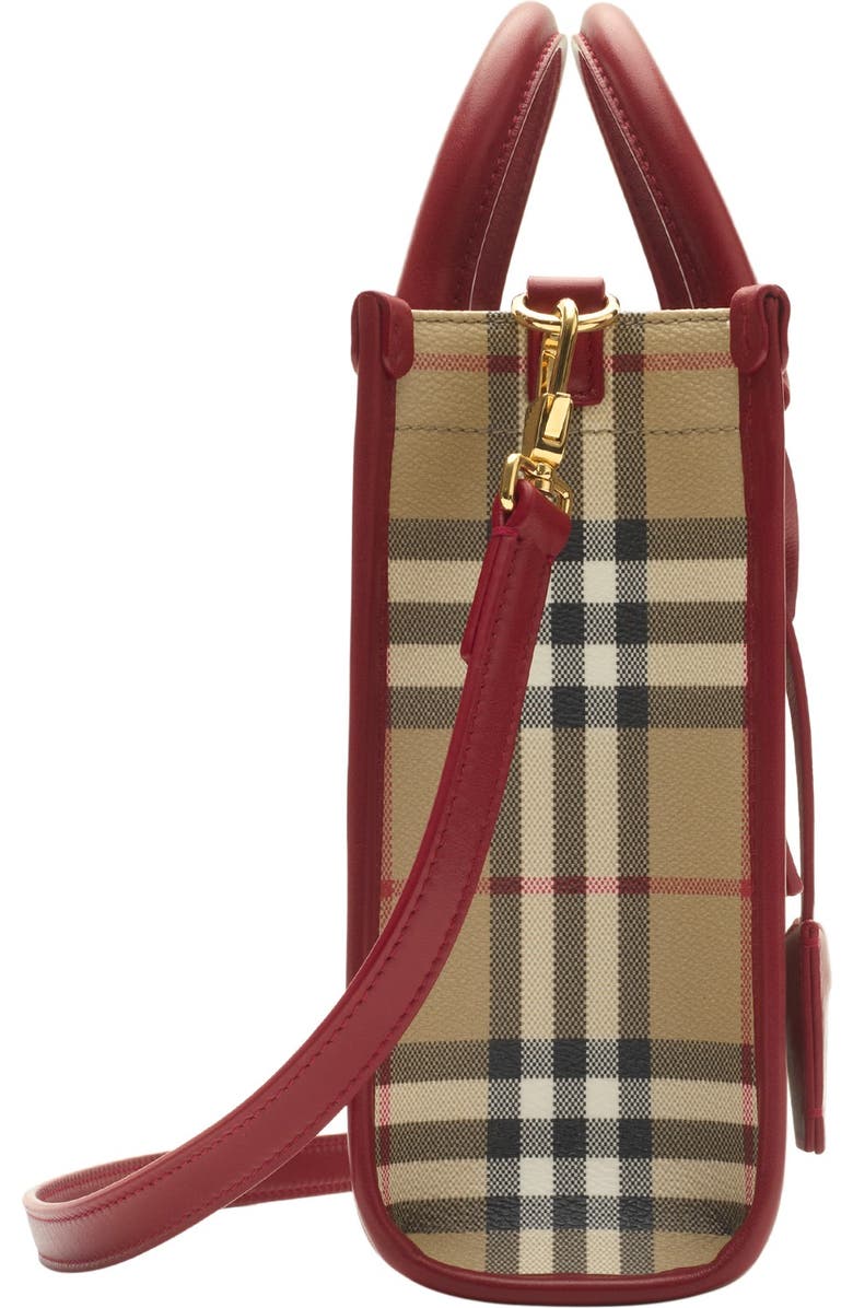 Burberry Mini Freya Tote, Alternate, color, Archive Beige/Ruby Red