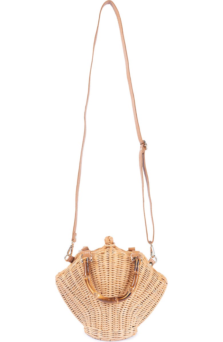 Jelavu Shelly Handwoven Rattan Seashell Bag, Alternate, color, Natural