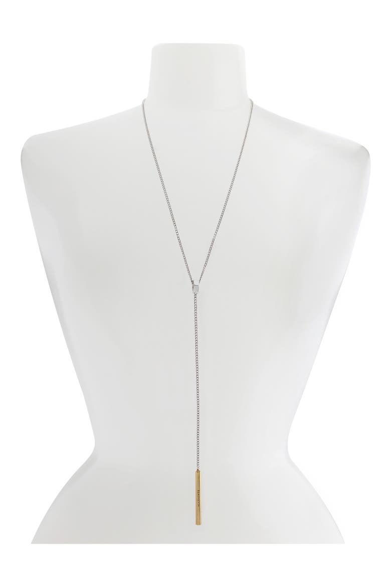 Two Tone Lariat Y-Necklace, Alternate, color, TWO TONE