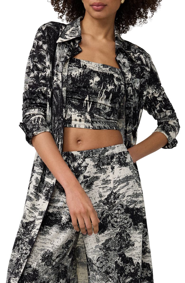 Diane von Furstenberg Wendy Abstract Print Knit Crop Top, Alternate, color, Paysage Black