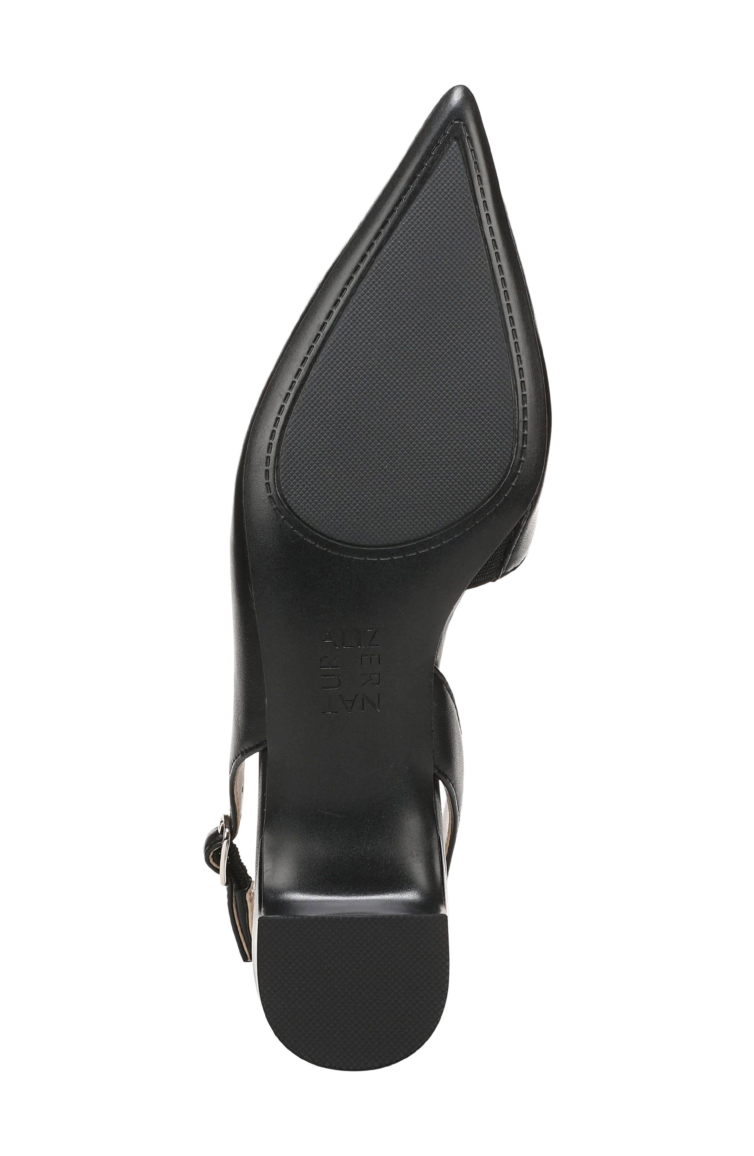 Rhett Leather Pointed Toe Slingback Pump, Alternate, color, BLACK LEATHER