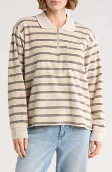 Obey Laurel Stripe Long Sleeve Polo