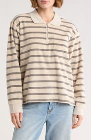 Obey Laurel Stripe Long Sleeve Polo