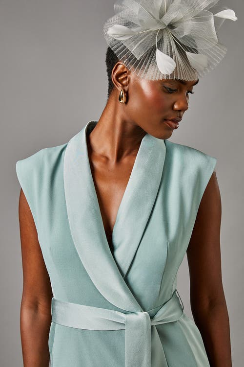 Coast Tux Satin Midi Dress In Blue