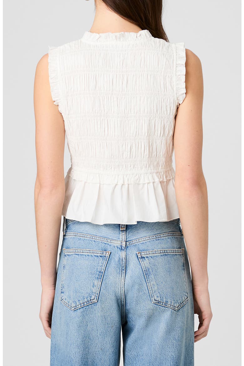 Rhodes Ruffle Smocked Peplum Cotton Poplin Top, Alternate, color, SUMMER WHITE