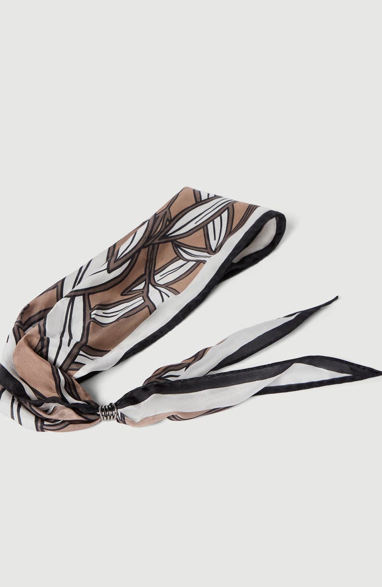 Brunello Cucinelli Cocoa leaves print foulard, Alternate, color, White