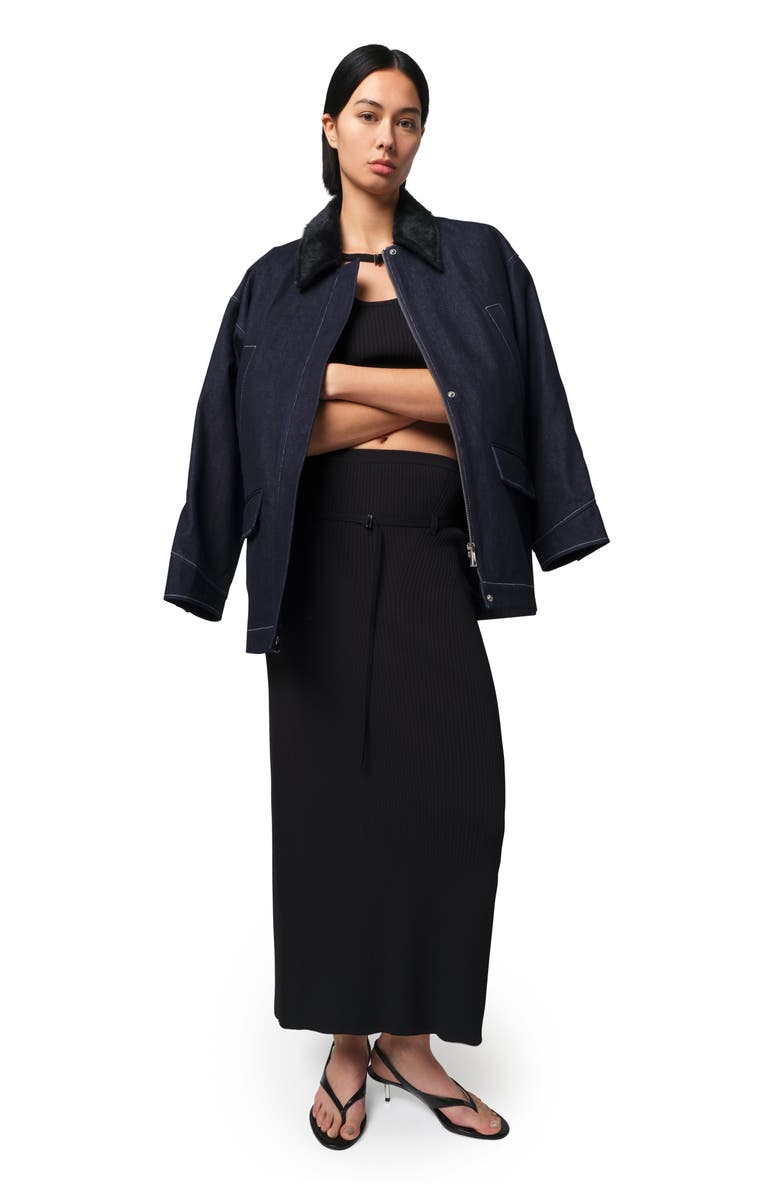 Apparis Judd Belted Rib Maxi Skirt, Alternate, color, 