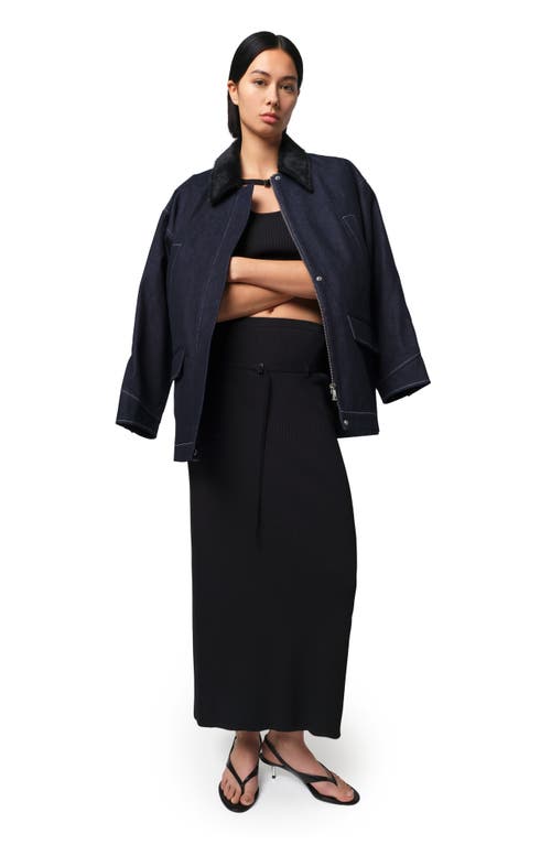 Apparis Judd Belted Rib Maxi Skirt In Noir