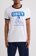 Obey Peace Movement Graphic Ringer T-Shirt