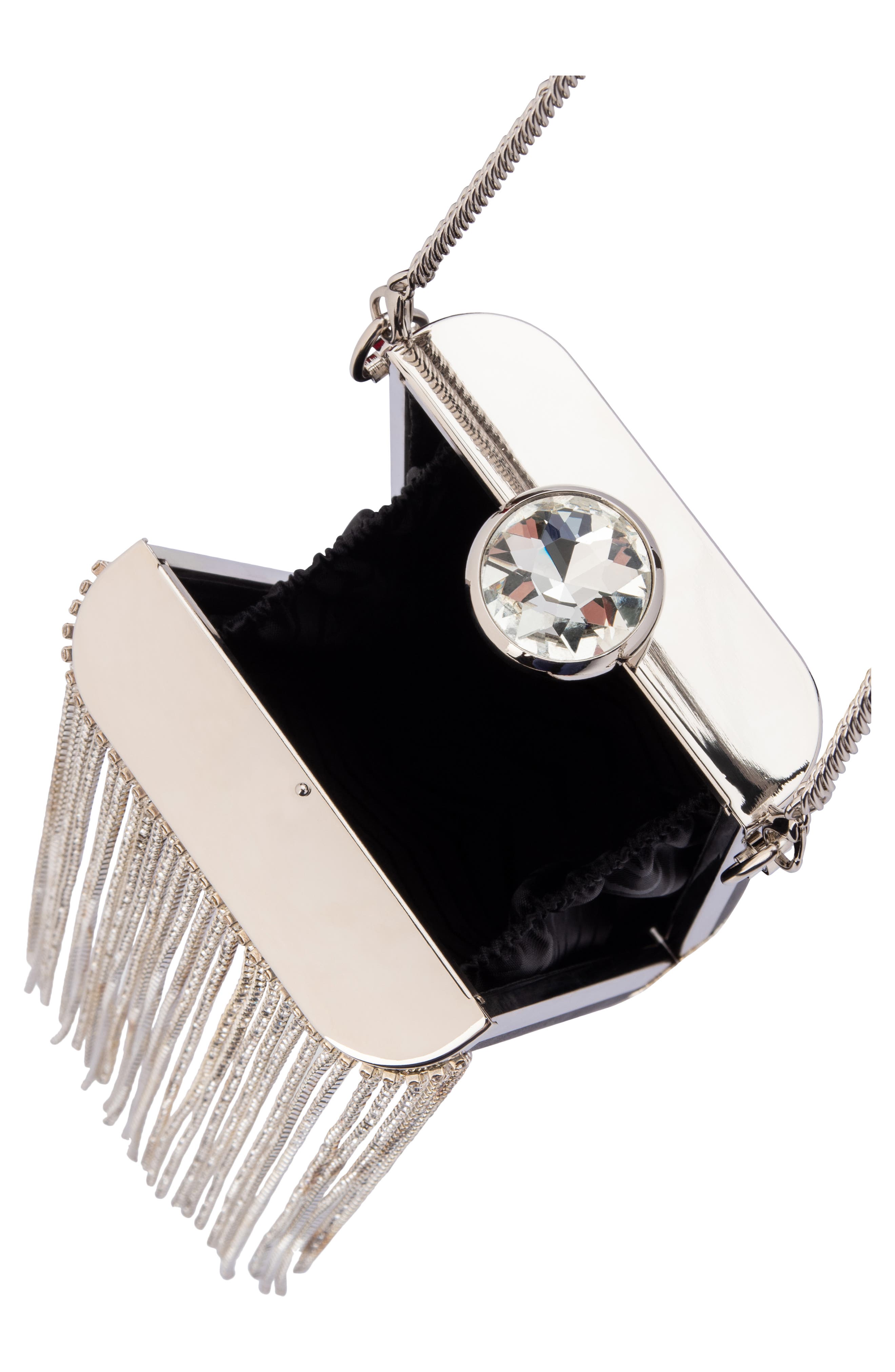 Olga Berg Luiza Crystal Fringe Box Clutch, Alternate, color, 