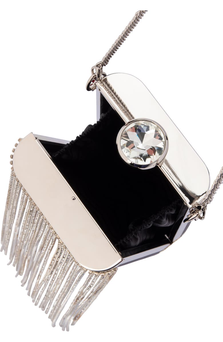 Olga Berg Luiza Crystal Fringe Box Clutch, Alternate, color,