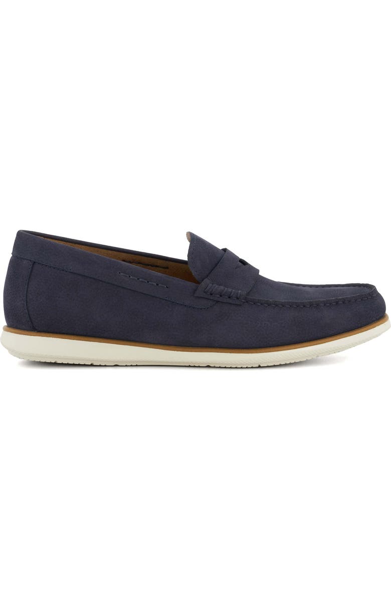 Dune London Berkly Penny Loafer, Alternate, color, Navy