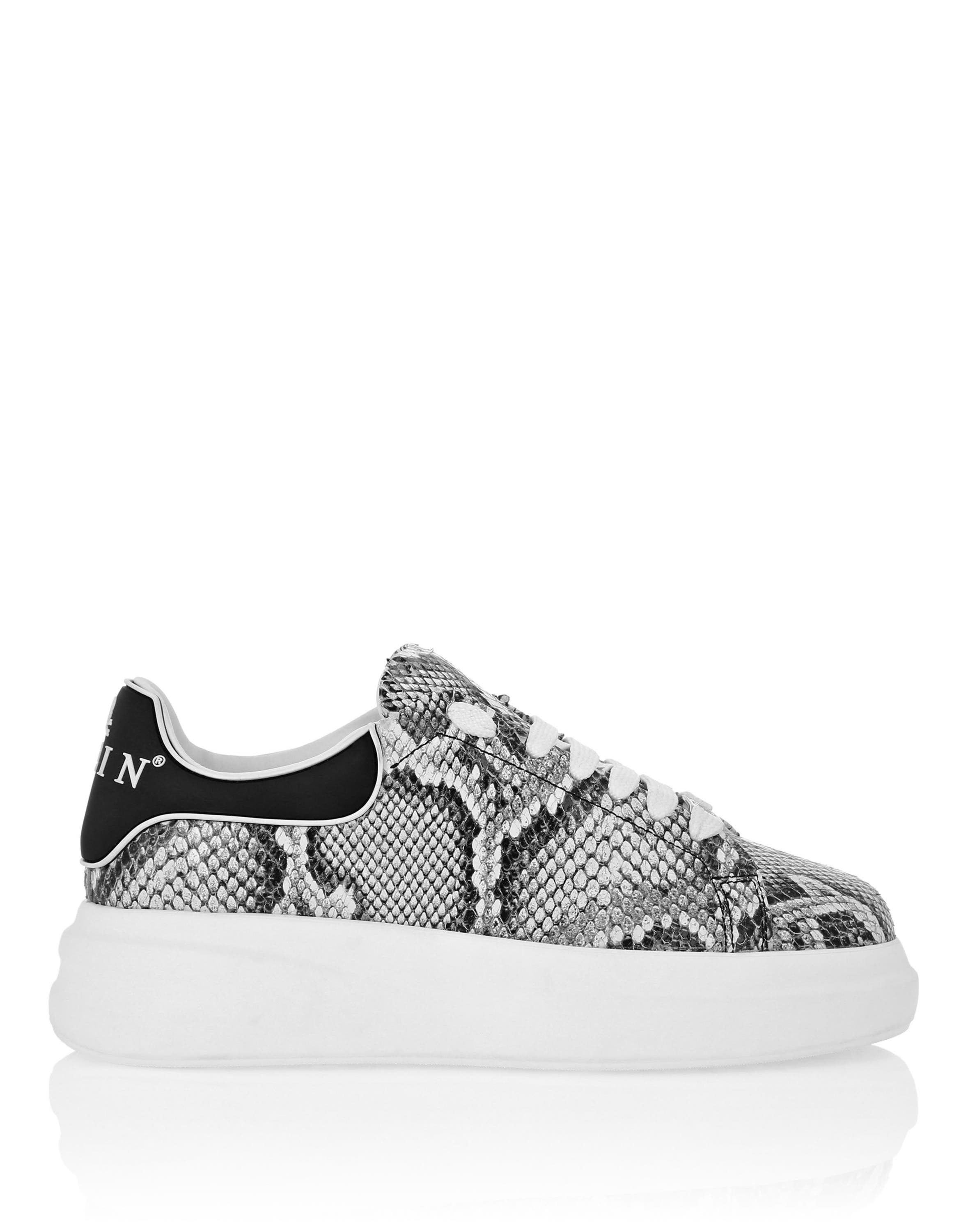 Low Top Sneakers Roccia Python Print Unisex, Alternate, color, white