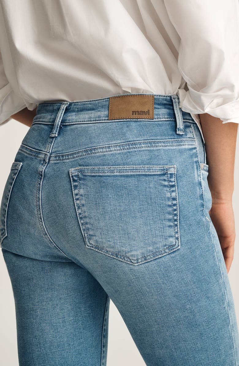 Mavi Jeans Sydney Mid Rise Flare Jeans, Alternate, color, Mid Blue Feather Blue