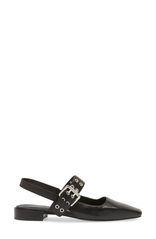 Rag & Bone Astra Houndstooth Buckle Slingback Ballerina Flats In Black