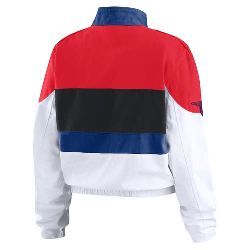 Wear By Erin Andrews Red/white Philadelphia Phillies Racing Full-zip Jacket