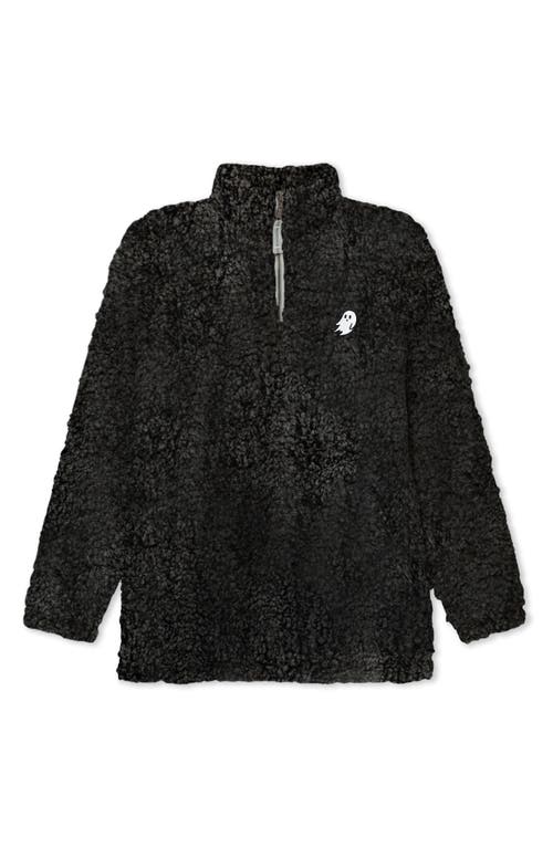 Dalix Womens Ghost Faux Quarter Zip Pullover In Black