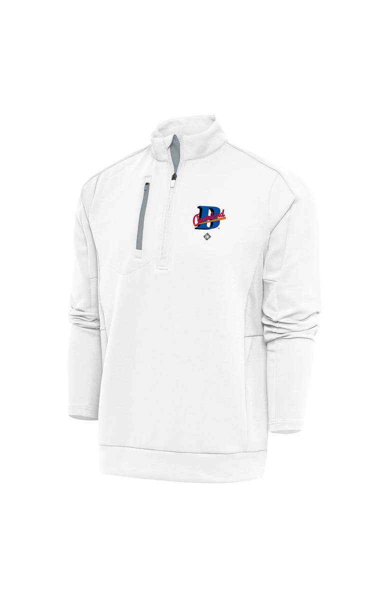 ANTIGUA Men's Antigua White Cleveland Buckeyes Generation Quarter-Zip Pullover Top, Main, color,