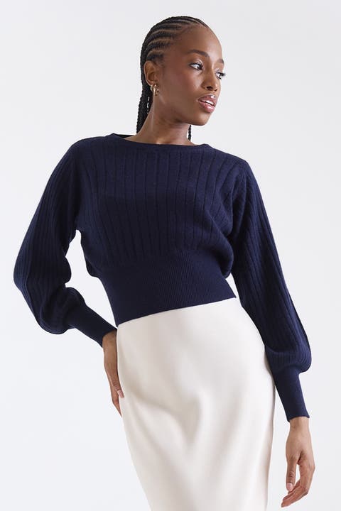 Rosa Ribbed 100% Cashmere Sweater