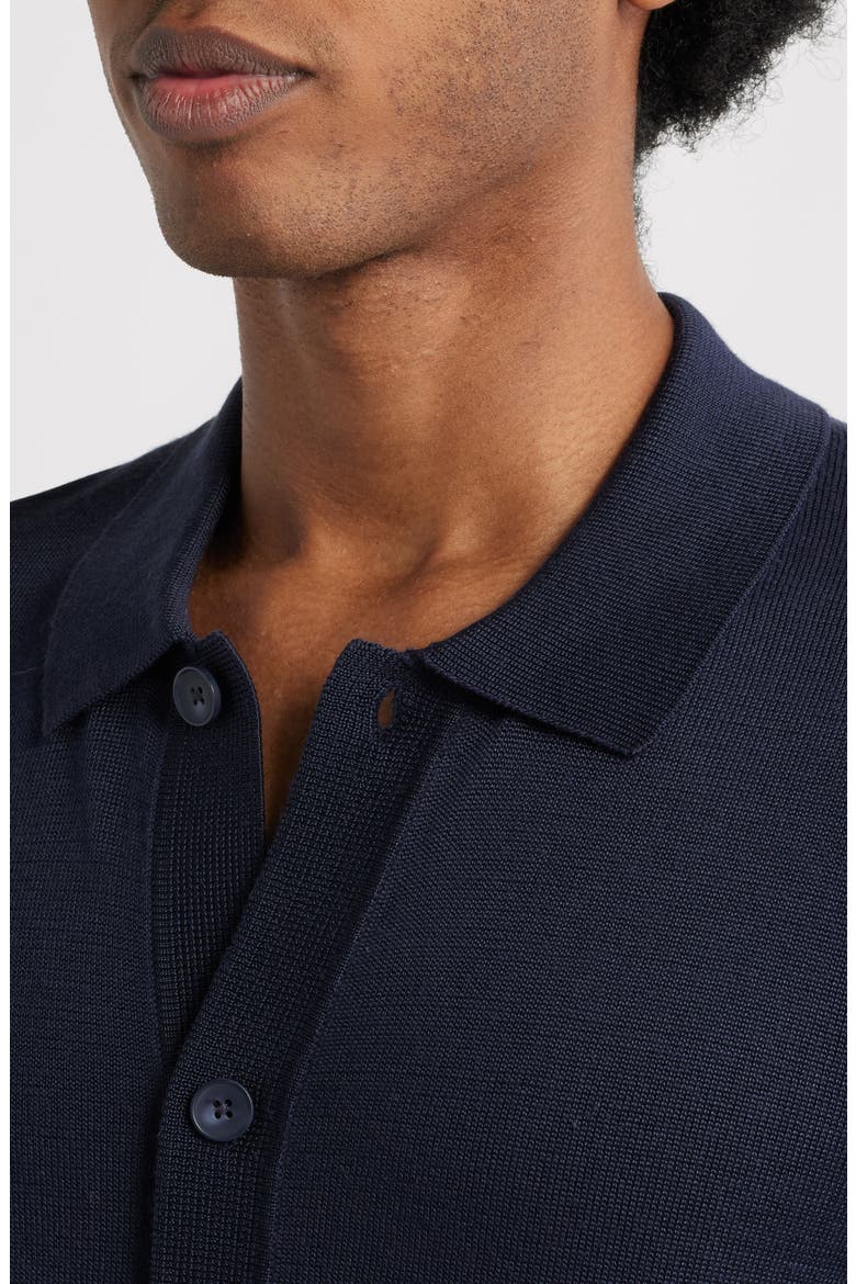 Short Sleeve Button-Up Cardigan, Alternate, color, NAVY SEABORNE