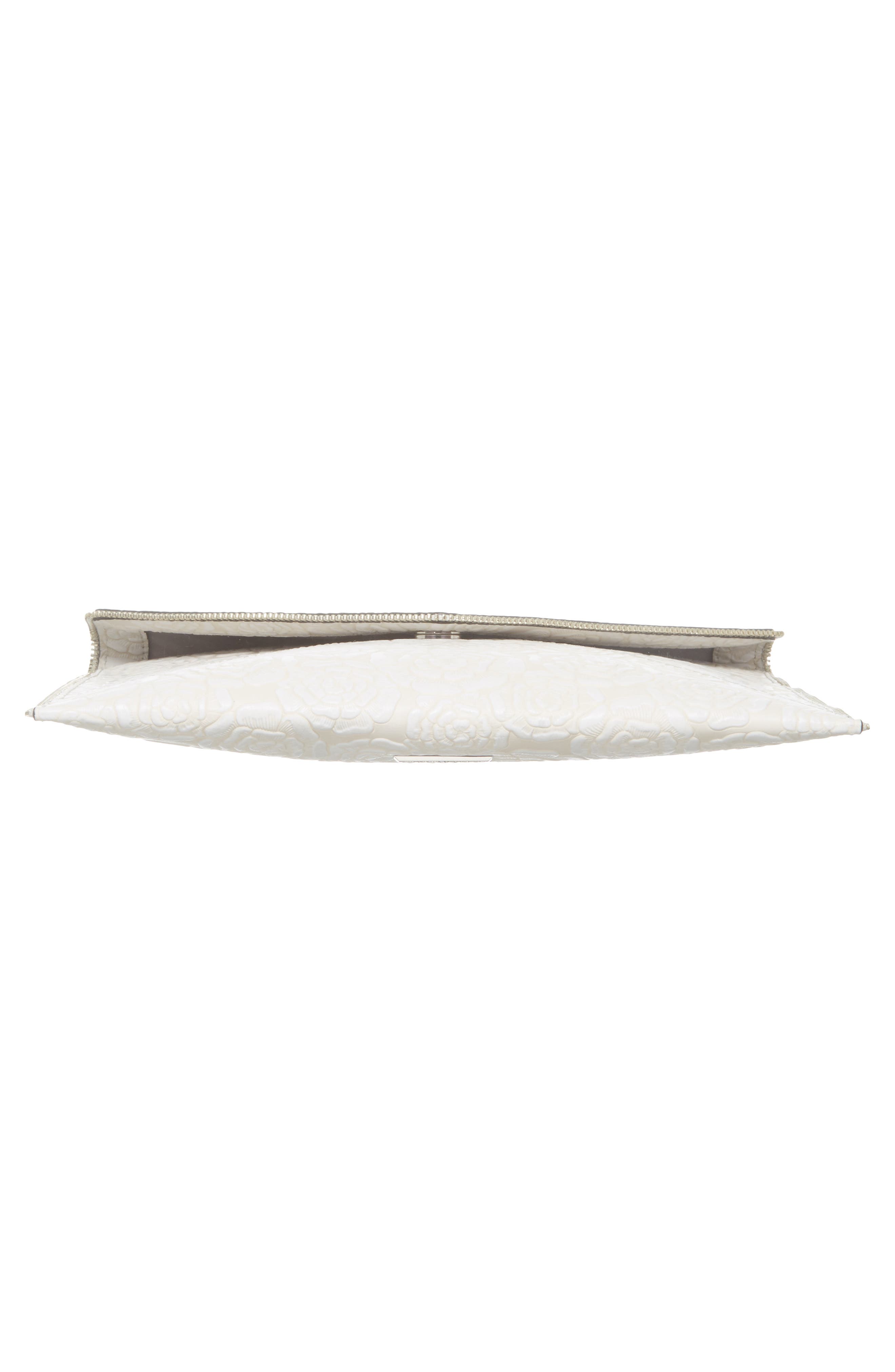 Leo Tooled Leather Clutch, Alternate, color, BIANCO