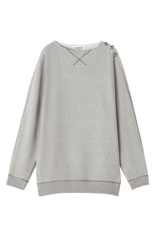 Lanvin Button-detailed Boat-neck Sweater In Burgundy